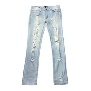 Hollywood & Vine Women's Boyfriend Distressed‎ Jeans Size 5 Blue Denim